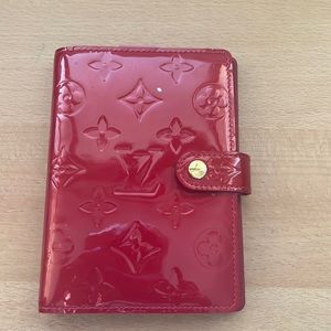 Louis Vuitton small agenda in red vernis leather